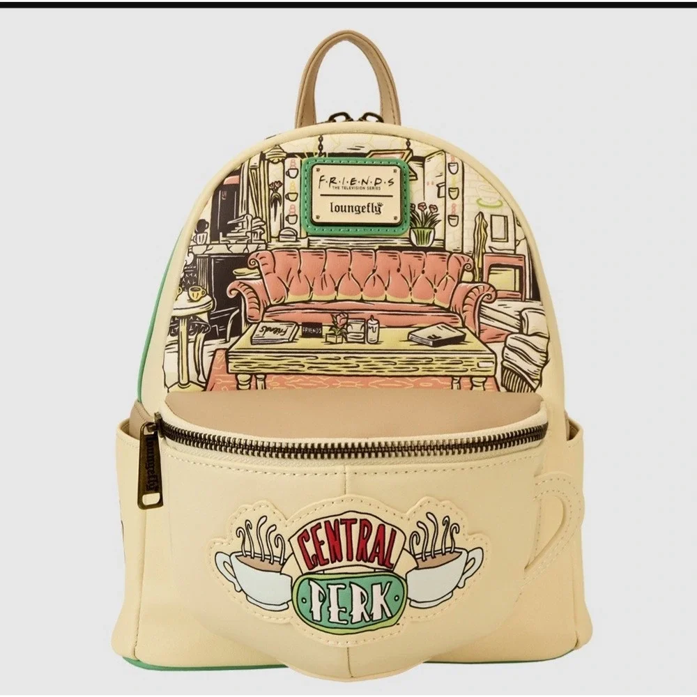 NWT Loungefly Friends Central‎ Perk Coffee Mug Scented Backpack & Crossbody Bag!